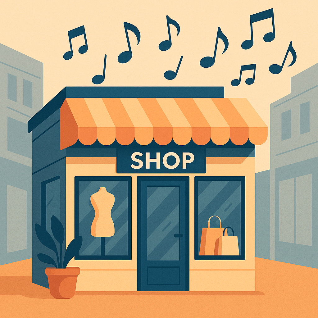 Logo Musique et commerce : comment la bonne playlist peut booster vos ventes